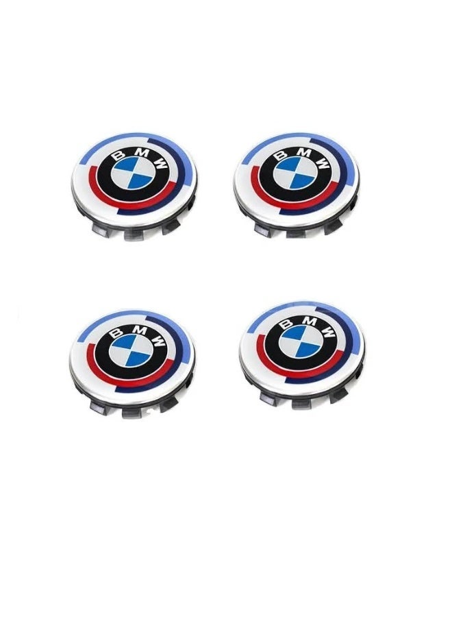 BMW 4 Pcs 68mm Anniversary Edition Wheel Hub Caps for BMW | Easy-Fit Alloy Wheel Center Caps - Image 1